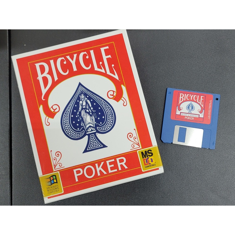 Vintage Bicycle Poker (Big Box 3.5 Floppy Disc PC) Microsoft Windows Compatible